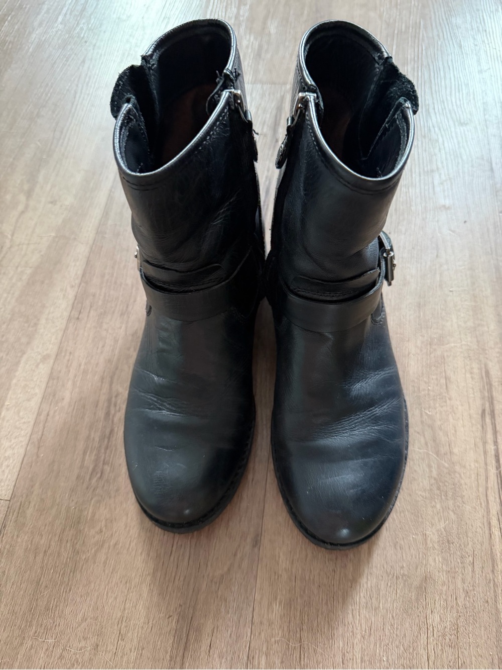 Geox Black Leather Women's Ankle Boots with Buckle Detail